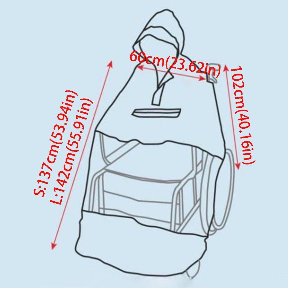 Reusable Wheelchair Rain Poncho Reflective Strip Windproof Cape  for Elderly Disability Use
