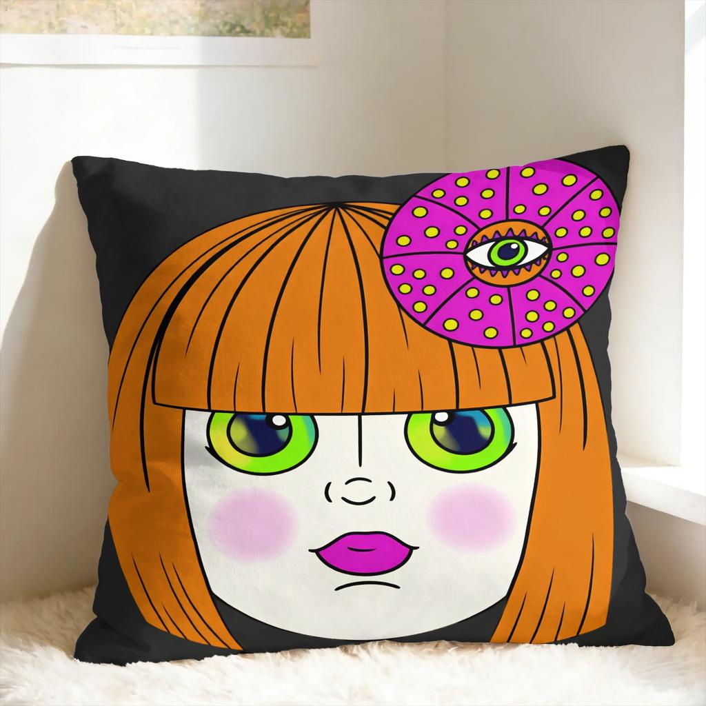 Pillow Case Yayoi K-Kusama Dots Print Pillow Cover For Sofa Home Decoration Funny Pillowcases