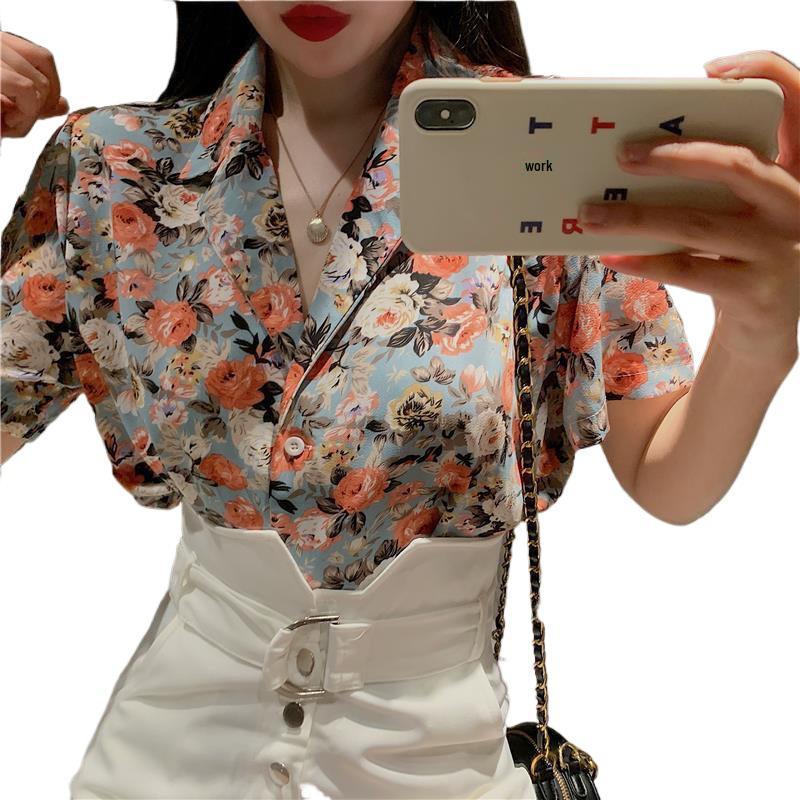 Retro Floral Chiffon Blouse - New Summer French Style