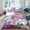 Black Owl King Queen Duvet Cover Moon Safari Bird Animal Bedding Set Lovely Wildlife Quilt Cover Grey Polyester Comforter Cover