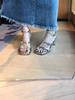 Rhinestone Temperament Sandals Women's 2025 New Summer Silver Square Head Open-toed Buckle Strap Thick Heel High Heels