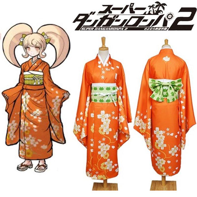 Exquisite Danganronpa 2 Hiyoko Saionji Cosplay Costume Kimono Halloween Fullset