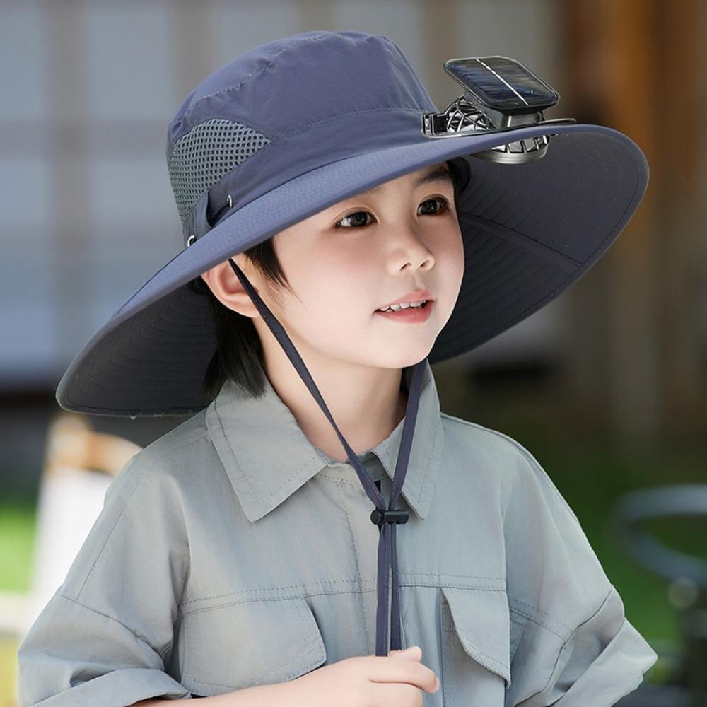 with Cooling Fan Sun Hat Wide Brim Kids Fisherman Hat New Outdoor Sunshade Hat