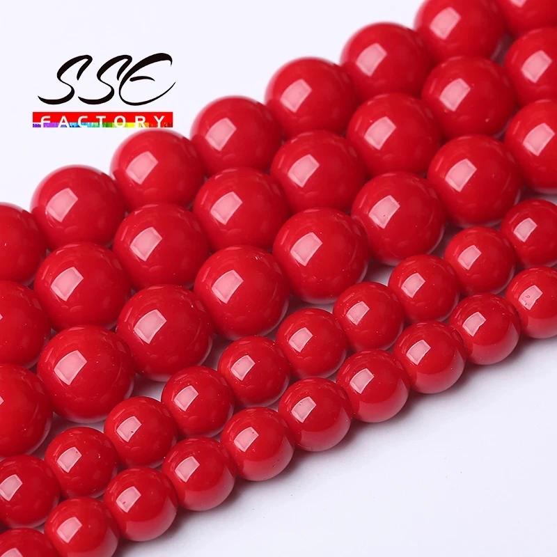 Přírodní bílé achátové kamenné korálky Onyx Kulaté volné distanční korálky Pro výrobu šperků DIY náramkové doplňky 4 6 8 10 12mm 15" palců