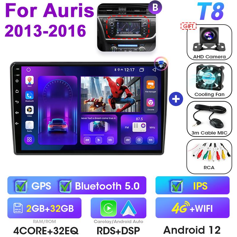 Android 12 Car Radio For Toyota Auris 2013 2014 2015 2016 2017 2018 2 Din GPS Carplay Auto intelligent Systems Smart Autoradio
