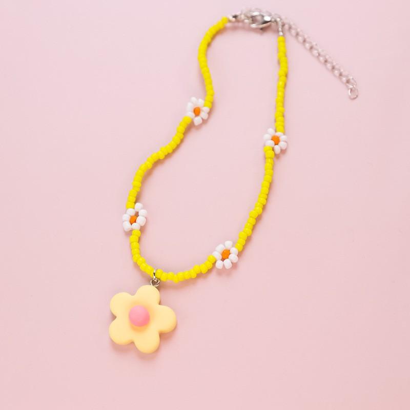 Pet Collar Cats Dogs Floral Beaded Handmade Charm Adjustable Safety Buckle Necklace Small Medium Pets