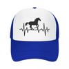 Custom Heartbeat Horse Baseball Cap Outdoor Women Unisexs Adjustable Animal Lover Trucker Hat Summer Personalized Dad Hat