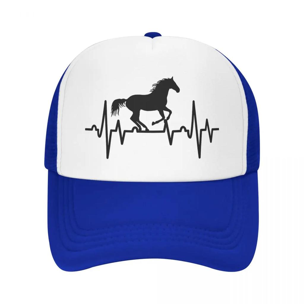 Custom Heartbeat Horse Baseball Cap Outdoor Women Unisexs Adjustable Animal Lover Trucker Hat Summer Personalized Dad Hat