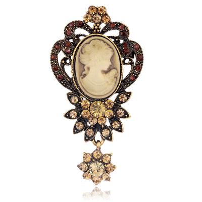 Moda Vintage Stilleri Broşlar Yapay Elmaslar Çiçek Cameo Broş Pins Kadınlar Düğün Partisi Dekorasyonu Takı