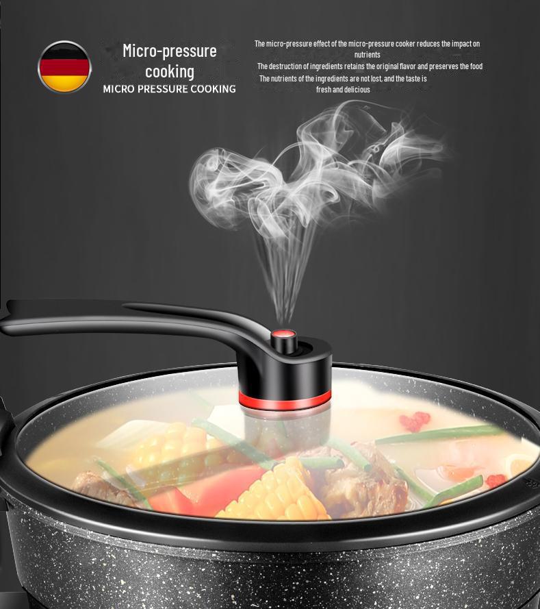 Maybale Multi-Functional Electric Cooking Pot: Micro-Pressure, Non-Stick, Medical Stone Frying Pan