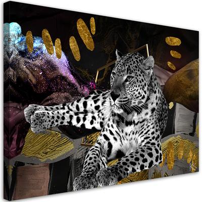 Canvas Print Leopard On Abstract Background