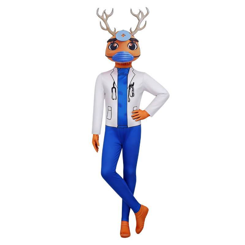 Animal Hospital Dr Harlow Fullbody Costume With Gloves And Mask For Role Play