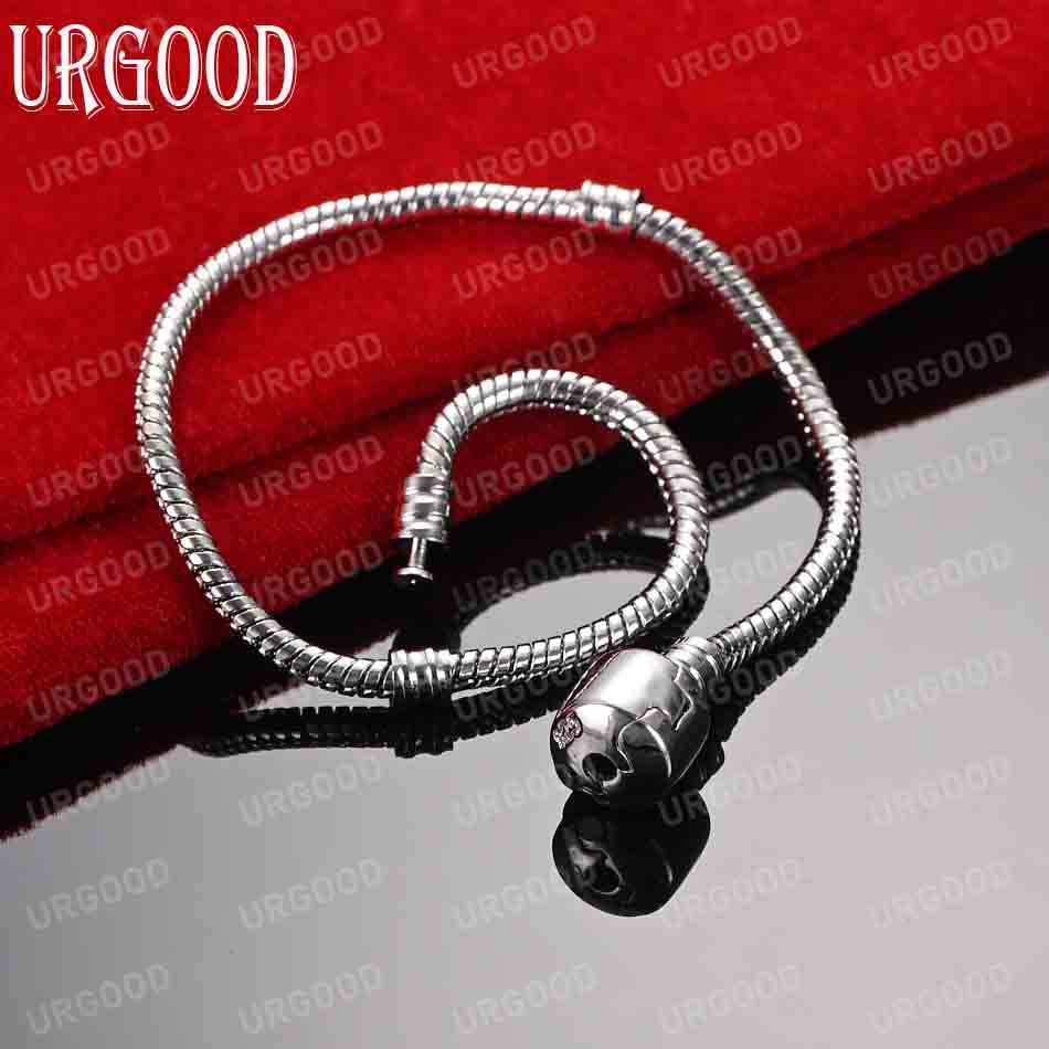 Bransoletka z łańcuszkiem wężowym ze srebra próby 925, modna biżuteria ślubna