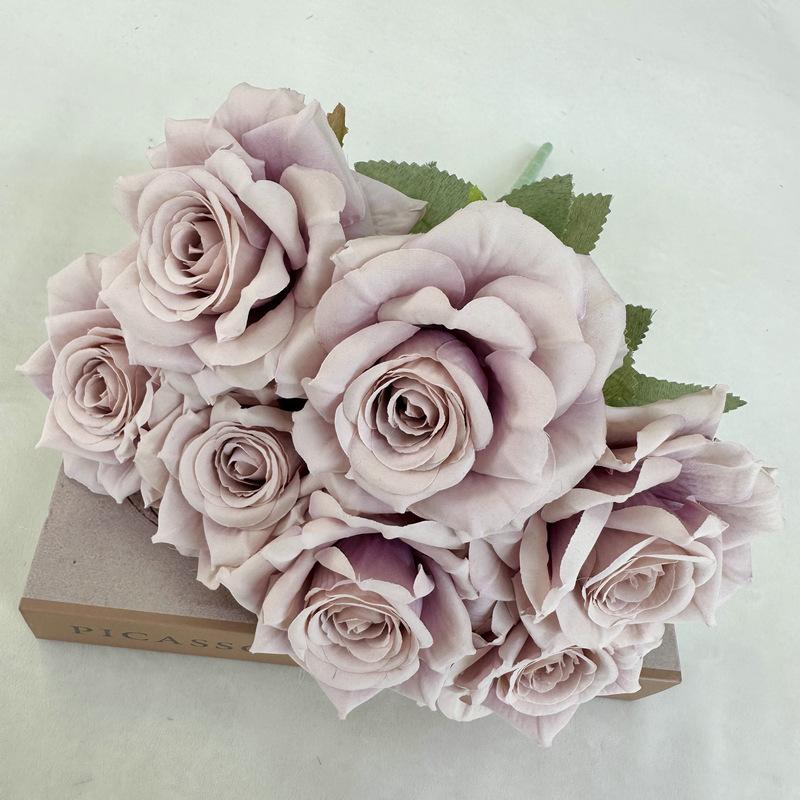 7 Heads Rose Silk Artificial Flower Bride Bouquet Wedding Floral Arrangement Materials Home Table Vase Decor Party Props Gifts