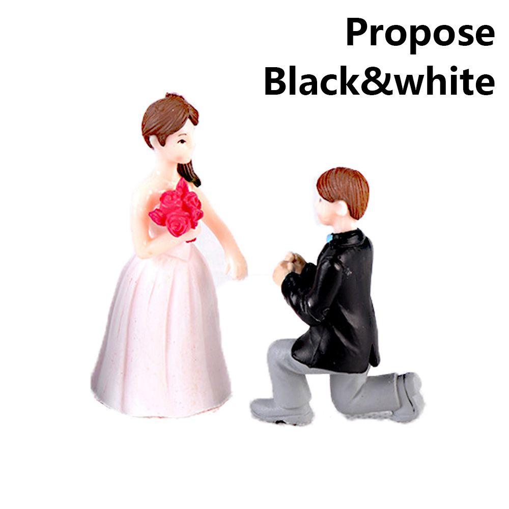 

Пара Поделки Сказочный Сад Микро Ландшафт Фигурки Пар Миниатюрные Влюбленные Свадьба День Святого Валентина propose чёрный/белый