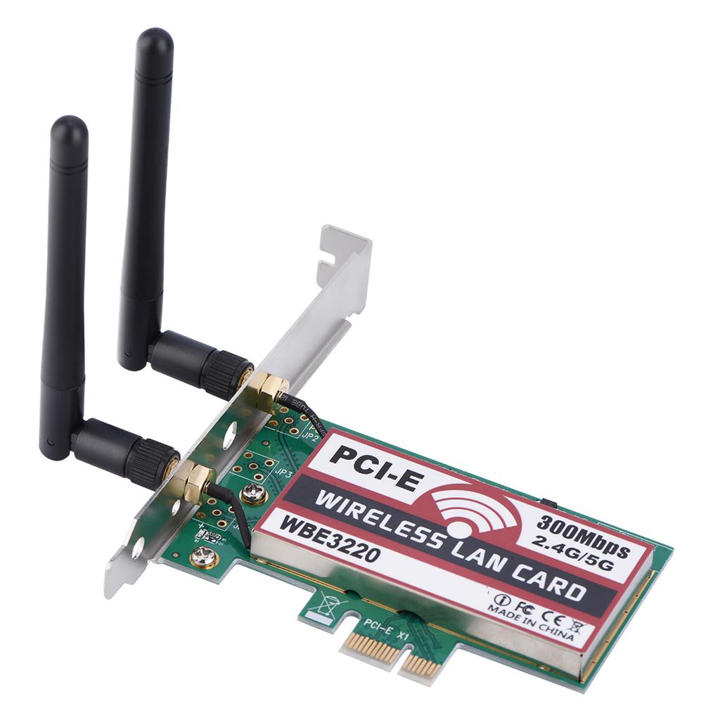 2.4G 5G 300Mbps PCI‑e Dual Band AP Wireless WiFi WLAN Adapter For Laptop