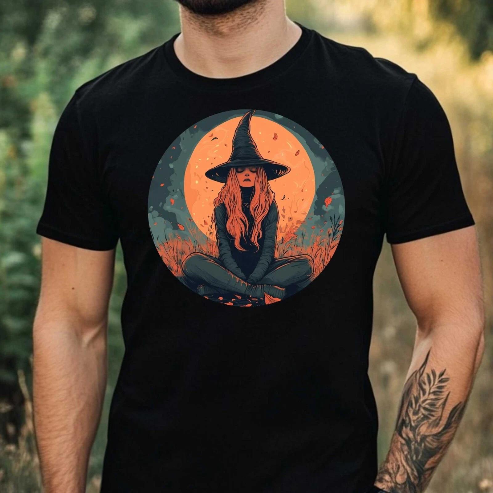 T-Shirt Herren Gruselige Hexe Motiv Baumwolle Größe XS bis 5XL XXXXL
