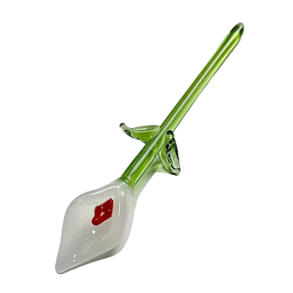 Glass Flower Decorations Mini Glass Flowers Handcrafted Glass Calla Lily Figurine Hand-blown Mini Flower Ornament for Home