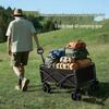 Outdoor Foldable Camping Cart with Wood Tabletop
