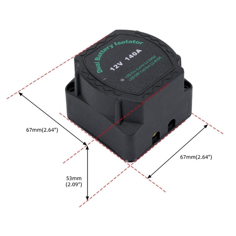 12V 140A Two Battery Regulator Intelligent Power Adjustment For Utility Vehicles Boats And Campers With LED Screen
