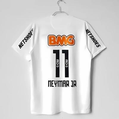 NEYmAR Maglietta Calcio Retro in Cotone Numero 11 Stampa Giocatore Manica Corta Nera Casual per Fan di Calcio Streetwear Tee Top