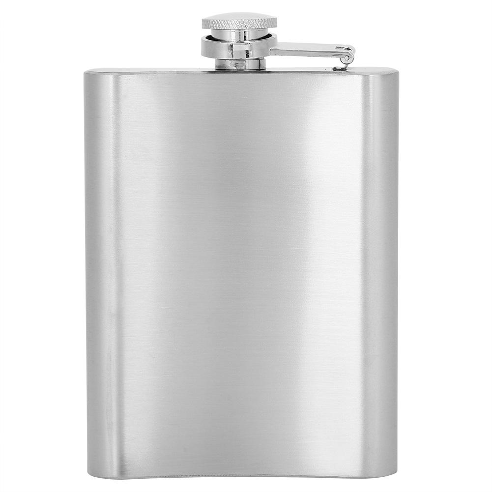 Nerezový trychtýř na alkoholovou baňku o objemu 7 oz se dvěma kelímky na víno jako dárek k narozeninám(Kartáčovaný)