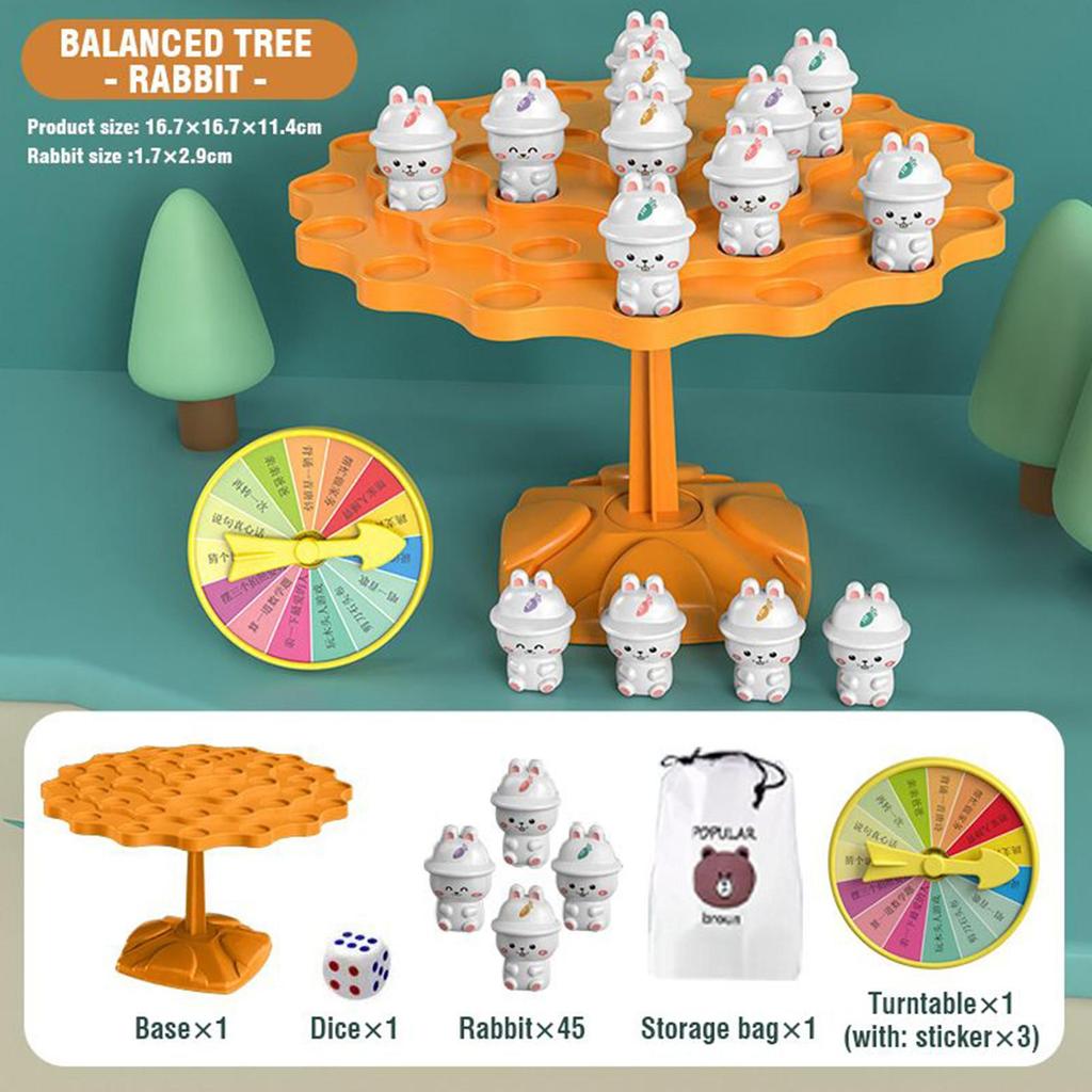 Balancebaum-Spielzeug Kaninchen Brett Balance Training Pädagogisches Spielzeug Eltern-Kind-Interaktionsspiel für Kinder 3 Zuhause Familienabend Party