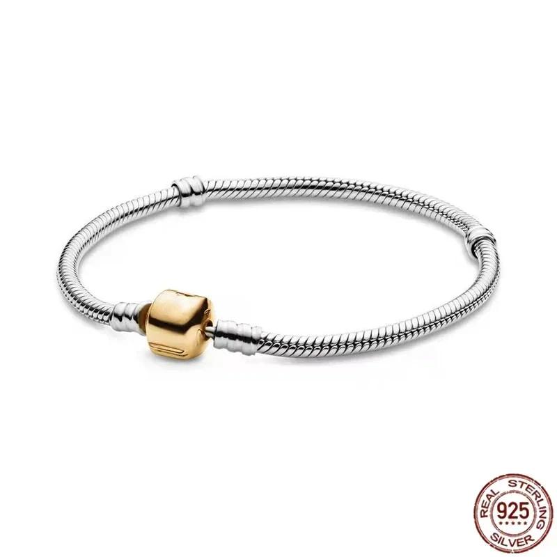 S925 Silver Classic Letter Bracelet Fit Original Design Charm Beads DIY Women's Fine Jewelry