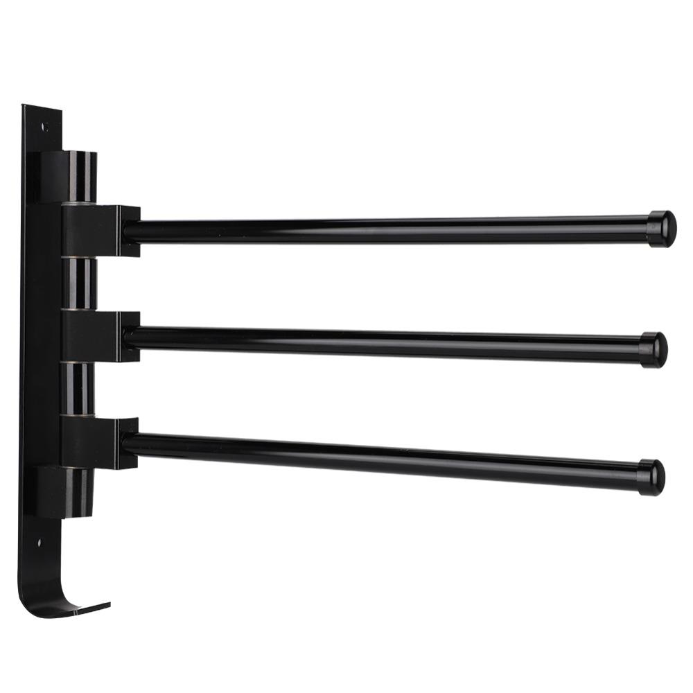 Wall Mounted Towel Bar Black Towel Storage Rack Space Towel Rack  Home Use