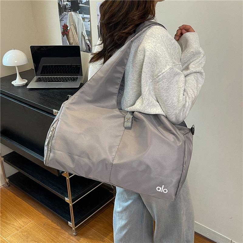 Alo Portable Yoga Bag Multifunctional Nylon Travel Bag Large Capacity Luggage Bag Solid Color Sports Fitness Bag