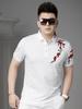 Guochao 2025 New Style Plum Blossom Embroidered Lapel Polo Shirt for Men, Summer Business Casual Short-Sleeve T-Shirt Men's Top