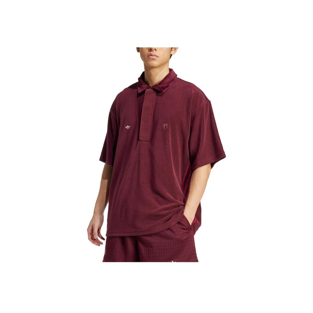 adidas Originals Jude Bellingham Comfortable Classic Fashion Versatile Short Sleeve Polo Shirt Men Tops Dark-Purple JV9273