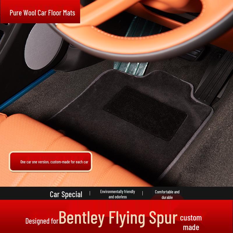 Custom Fit Waterproof Pure Wool Car Floor Mats for Bentley, Mercedes-Benz, Tesla, and Rolls-Royce.