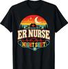 ER Nurse Night Shift Hospital Skyline Retro T-Shirt