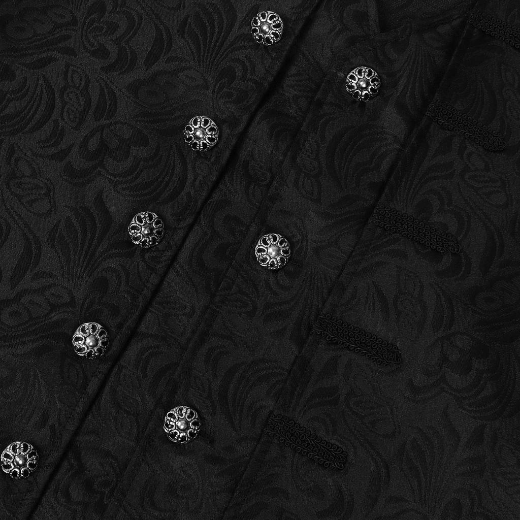 2025 Medieval Men's Solid Color Jacquard Coat - Christmas Performance Costume