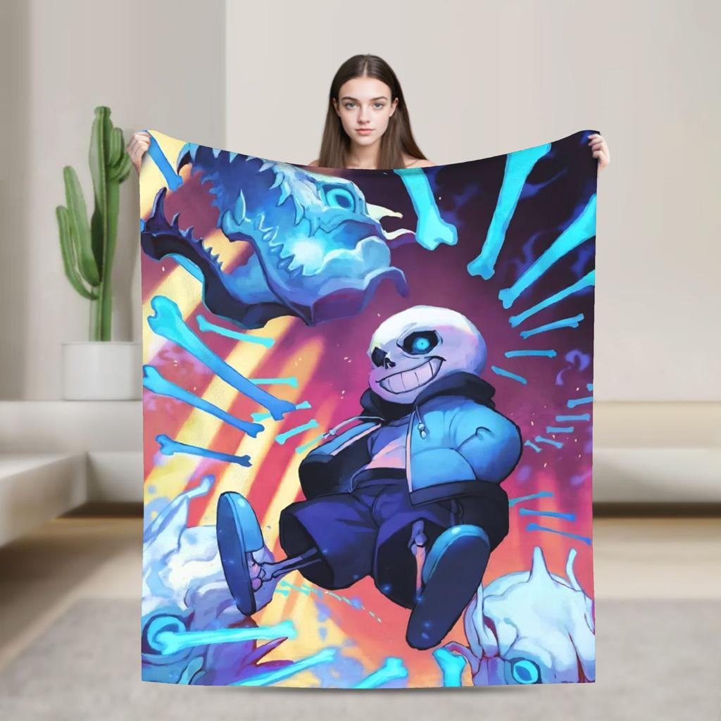 Undertale Sans Game Blankets Flannel Textile Decor   Multifunction Lightweight Throw Blanket for Bedding Couch Plush Thin Quilt