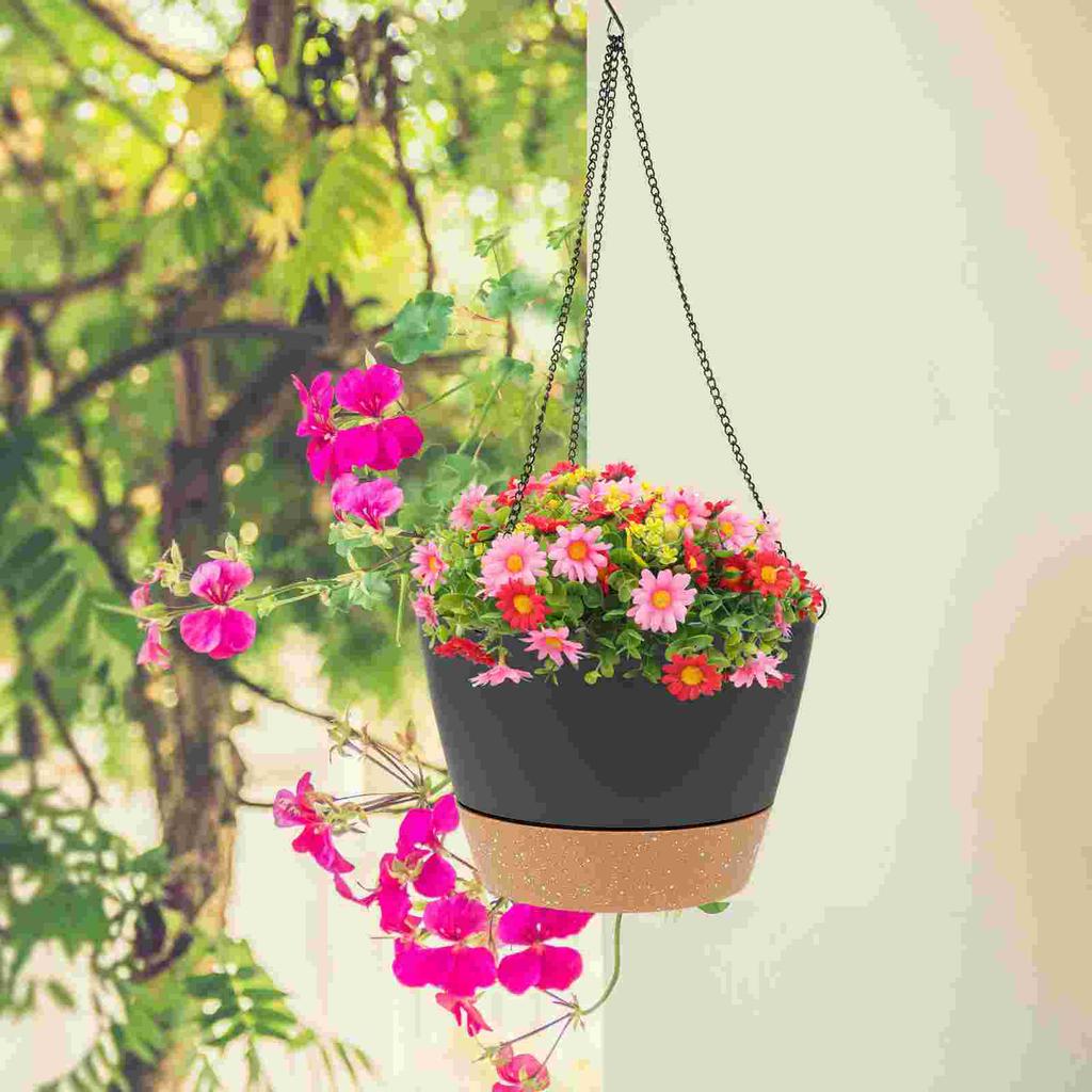 Hanging Orchid Flower Pot Balcony Plant Holder Plastic Container Outdoor Succulent Suspended Flowerpot Lovely