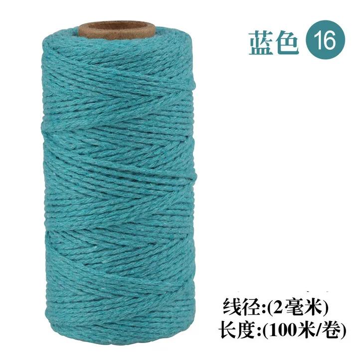 100 m/Rolle Baumwoll-Bäckerschnur, Kordel, Seil, einfarbig, Baumwollschnur, Bastelschnur, Heimtextilien, Geschenkverpackung, Weihnachts- und Hochzeitsdeko