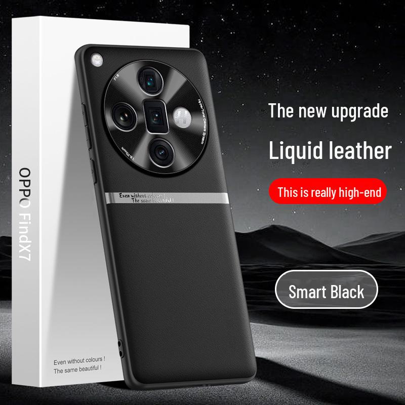 Liquid Leather Case for Oppo Find X7, Anti-fall and Anti-fouling Protective Cover.