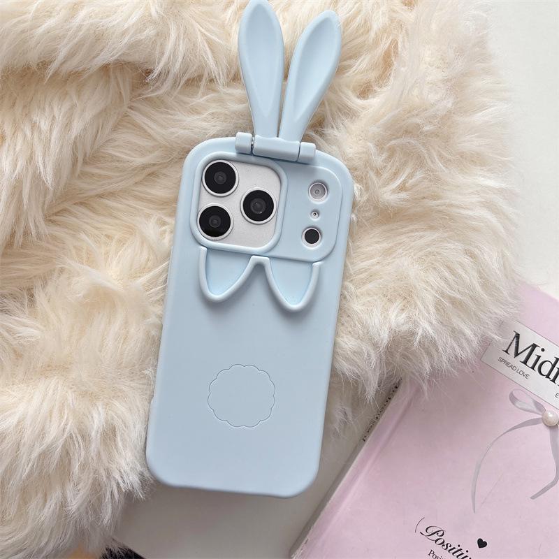 Plush Cartoon Cat Ear Phone Case for iPhone 14/13/12/11/Pro/ProMax - Anti-Fall Protection