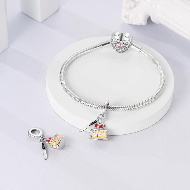 Birthday Cake Knife Pendantscopper Plated Original Beads Fit Originalcharms Bracelet Beads Jewelry Gifts For Women