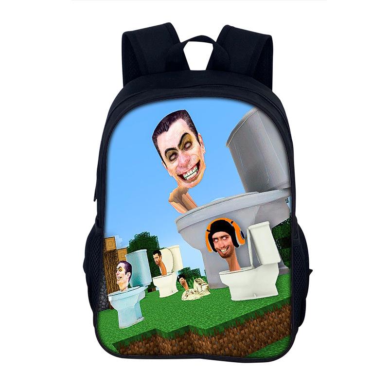 3D-Druck Skibidi Toilette Schulrucksack Tasche Schultasche Rucksack Mochila Studenten-Rucksacktasche für Jungen Mädchen Bestes Geschenk