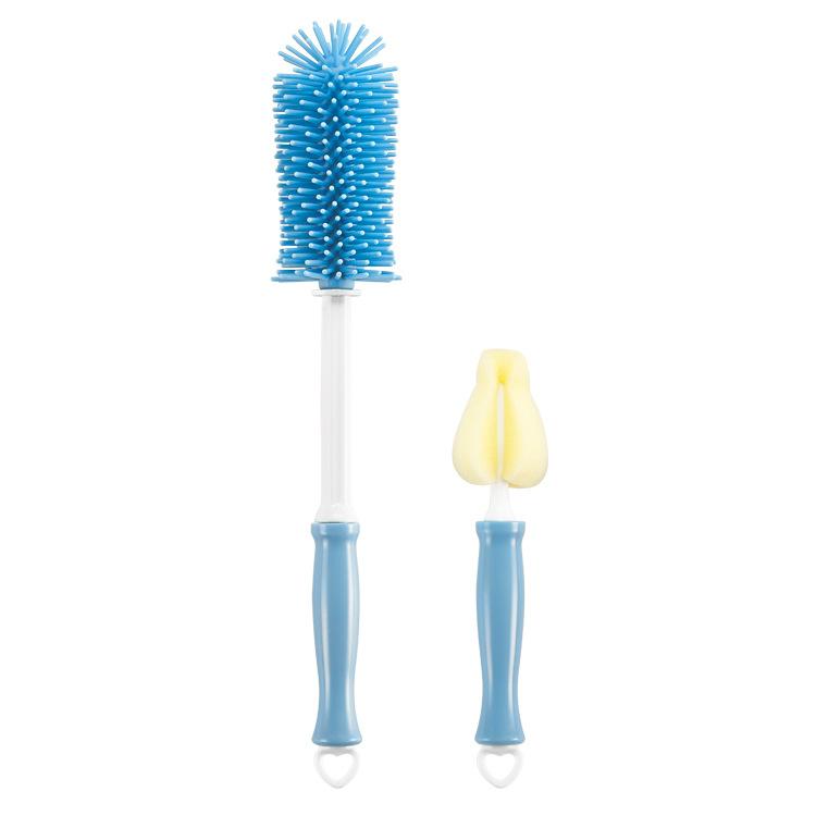 Silicone Baby Bottle Cleaning Brush Baby Feeding Bottle Cleaning Handle Baby Milk Bottle Brush Cleaner 4 Pack Manufacturers синий