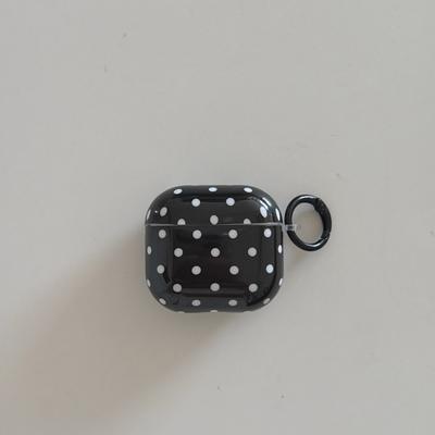 Black White Polka Dot for AirPods1/2/3/4/5th Generation Apple Wireless Bluetooth Headset Case Pro2/3 Soft Case