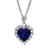 Wish Inlaid Royal Blue Love-shaped Necklace Female Exquisite OL Temperament Engagement Collarbone Chain