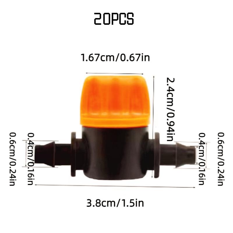 

20 Pcs 4mm Mini Ball Valve Inline Shut Off Water Tap Hose Connector Garden Tool