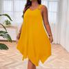 Women's Plus Size Casual Loose Fit Round Neck A Line Strapless Sleeveless Dress