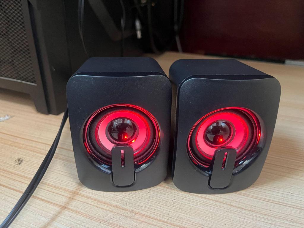 Mini USB Desktop Speaker Pair with Large Volume and Luminous Design for Computers and Laptops