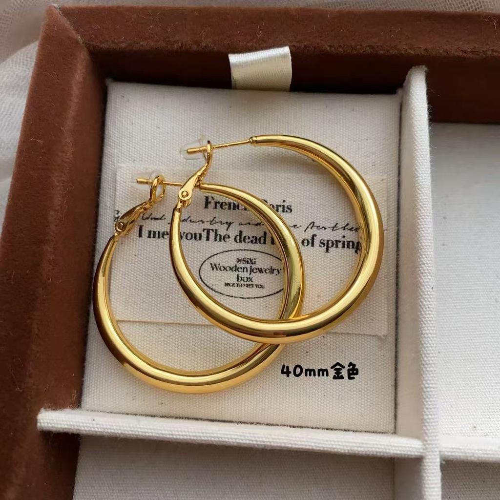 Cold Wind, Simple And Bold Large Circle Earrings, Earrings, Fashion Sense, Commuter Classic Earrings, Versatile Personality