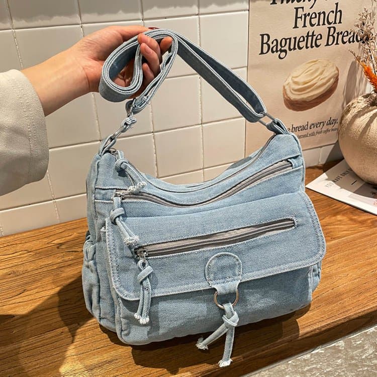 

Retro denim tote bag women s casual shoulder bag